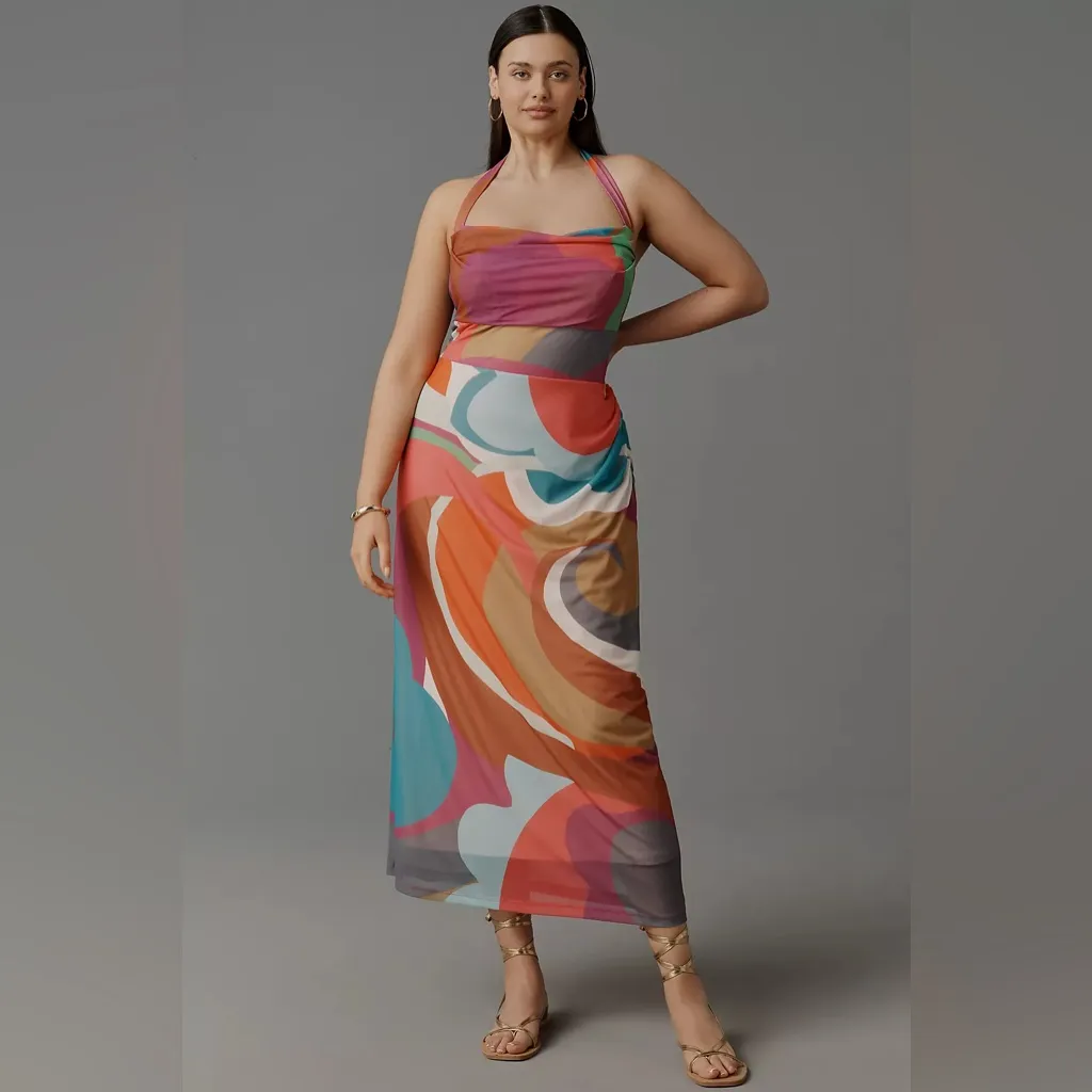 Anthropologie Square-Neck Halter Midi Dress - Image 2