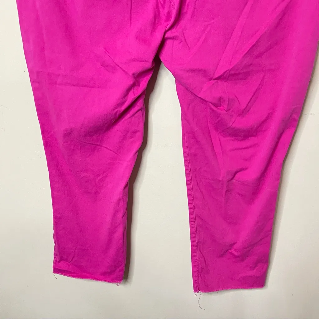 CROWN & IVY High-Rise Cotton Skinny Crop Jeans in Pink Pop, 20W - Image 10