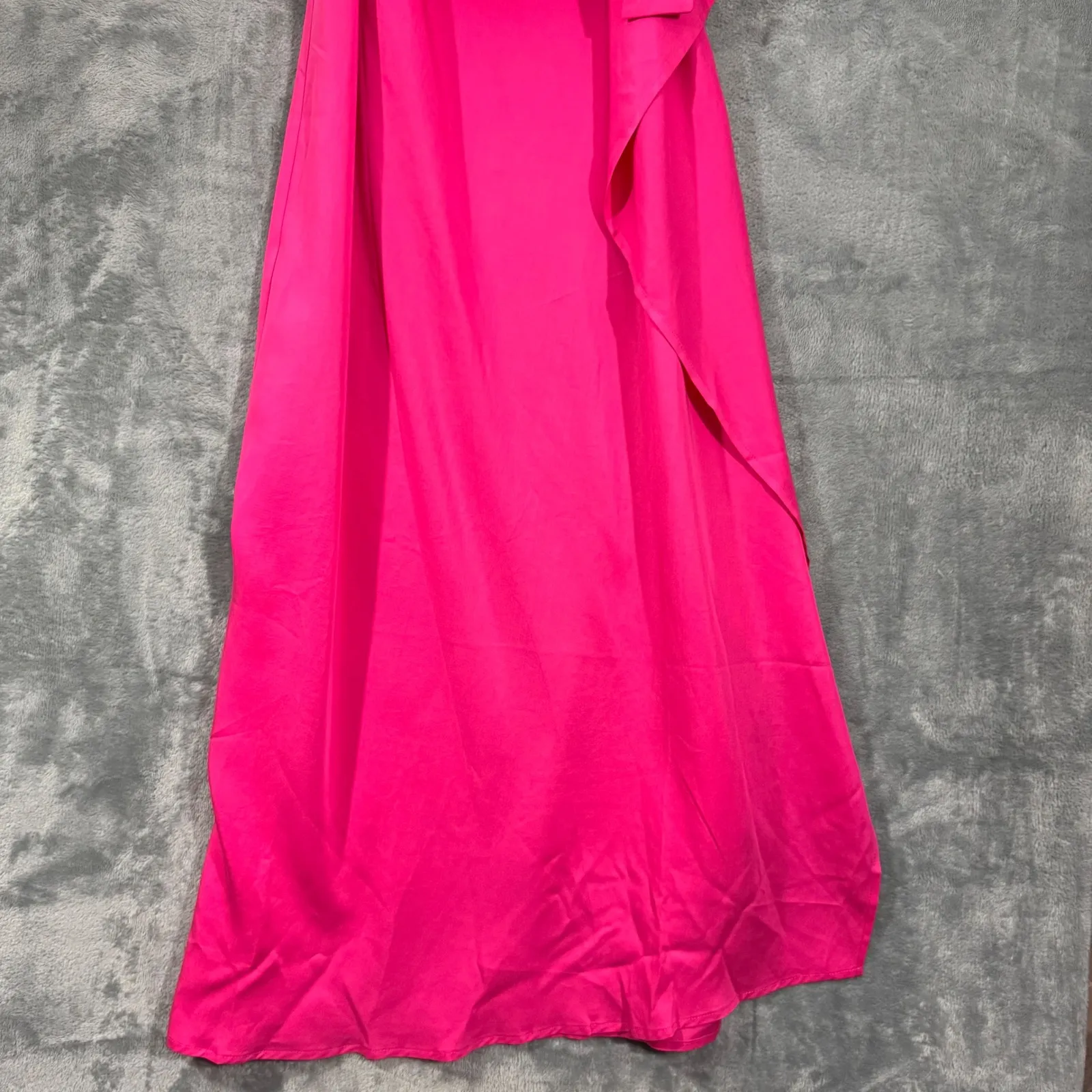 BGL Hot Pink Fuchsia Draped Neckline Belted Midi Dress Size XS - Image 3