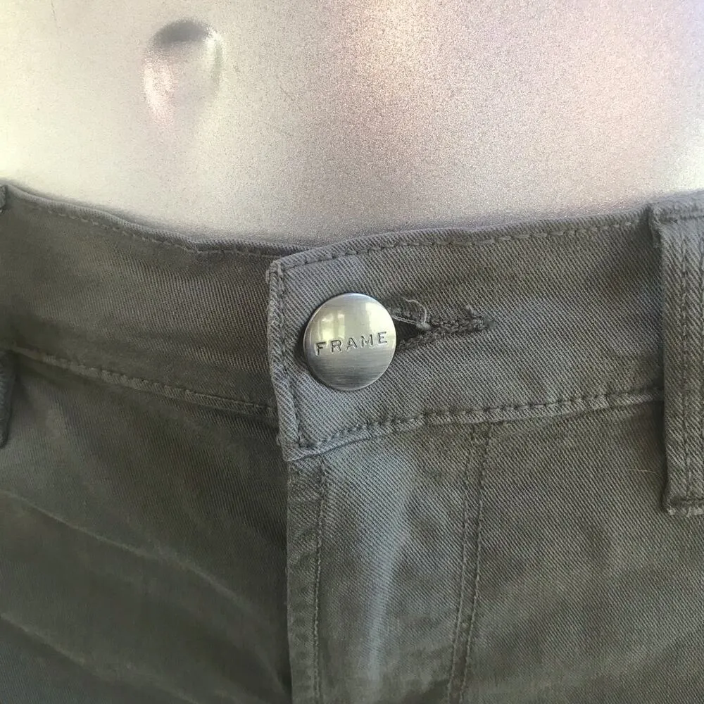 FRAME Green Le Cut Off Shorts Women's Size  27 - Image 4