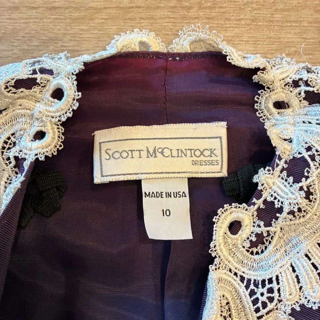 Vintage Scott McClintock Purple Lace Shiny Puff Sleeve Steampunk Jacket Size 10 - Image 7