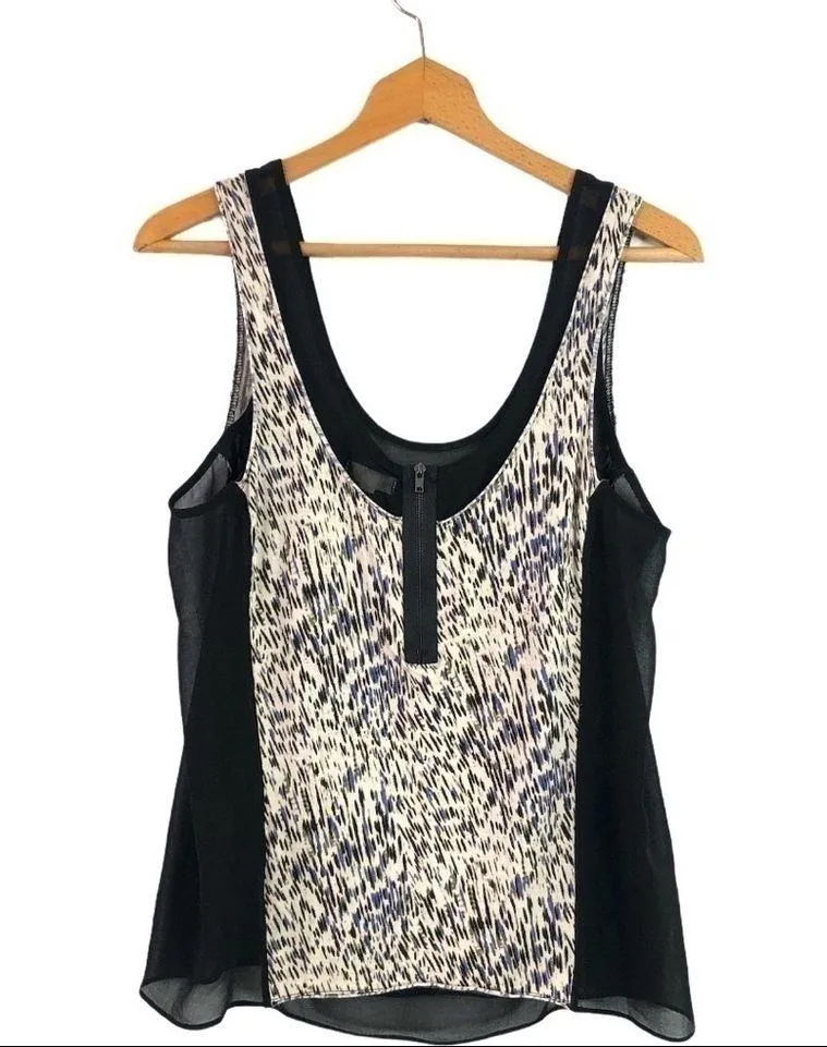 UO Silence + Noise - Print Sheer Tank Blouse - L - Image 3