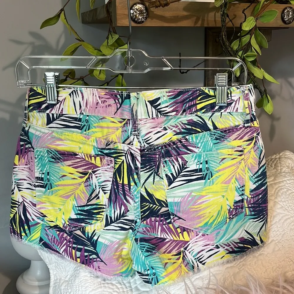 Old Navy The Diva Colorful Denim Shorts Tropical Jean Cutoffs Womens 0 - Image 3