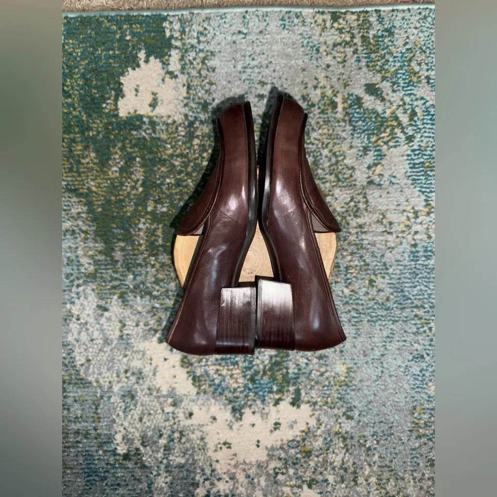 Vintage 90s Nine West brown leather loafers, size 8M - Image 4