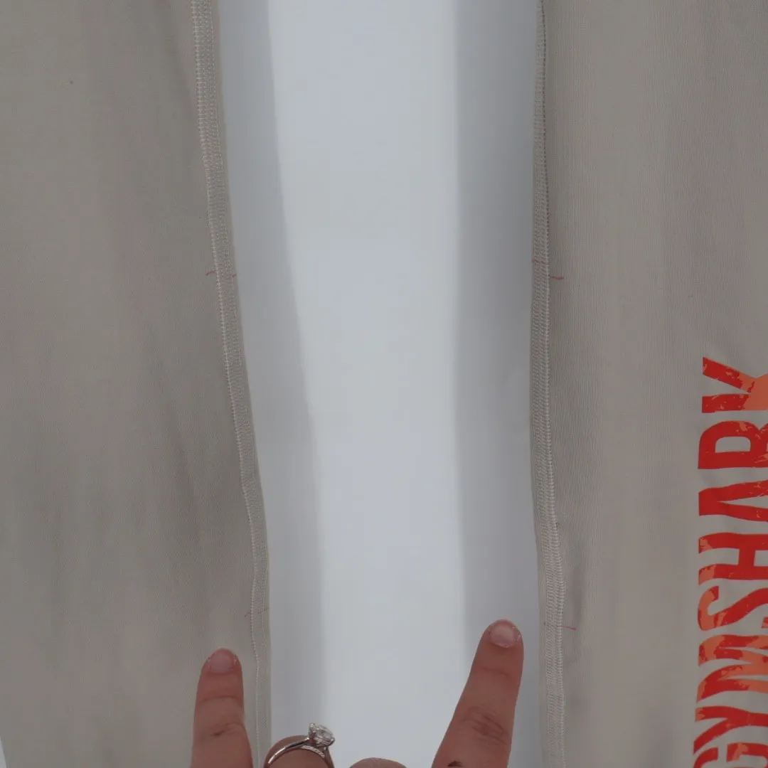 Gymshark Seamless Leggings Tan Coral Logo High Waisted Workout Athleisure - Image 6