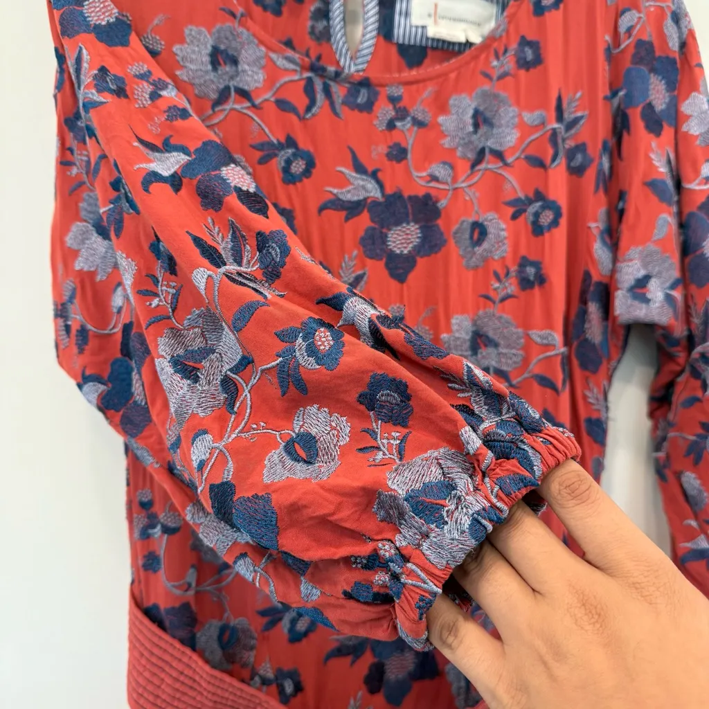 Anthropologie Juniper Embroidered Swing Dress Floral Size XS - Image 8
