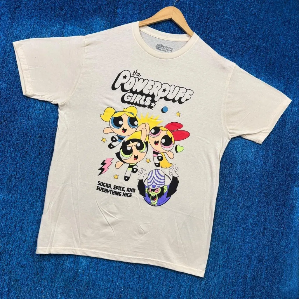 The Powerpuff Girls “Sugar, Spice, and Everything Nice” Graphic Cartoon T-Shirt Size Large  - Image 3