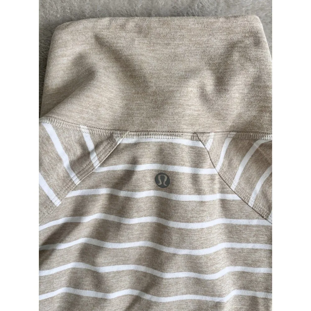 Lululemon Womens 10 Define Jacket Beige/White Striped Jacket Gym Yoga Pilates Brown - Image 9