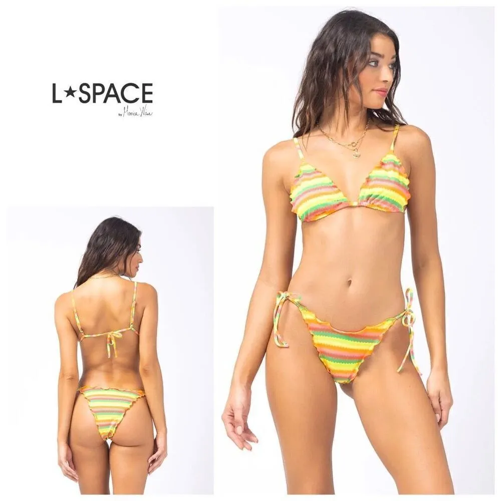 New. L*SPACE stripe bikini set. Maggie top/ Roger bitsy bottom. Small. Retails $ - Image 2