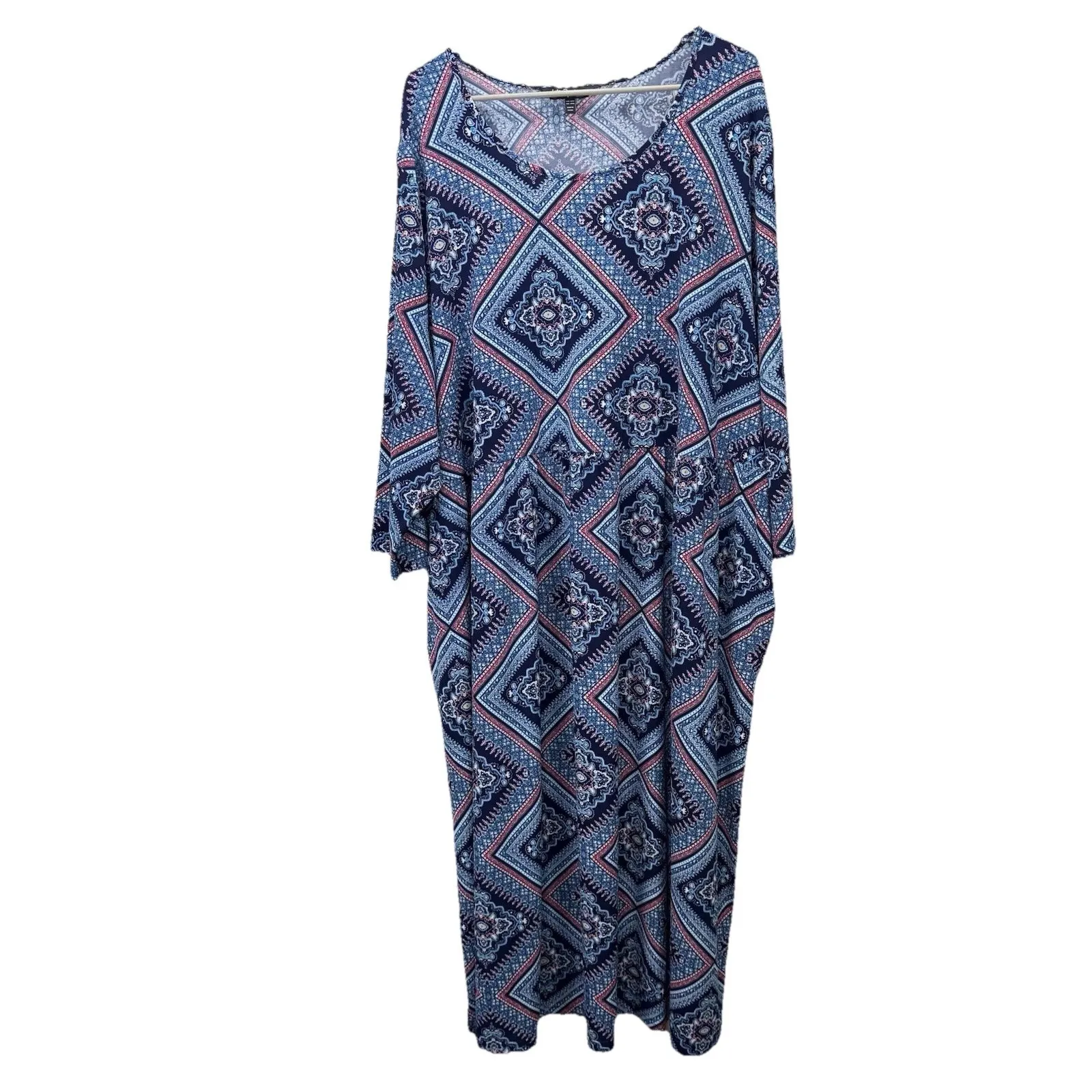 Ulla Popken Blue Medallion Jersey Empire Pockets A - Image 2