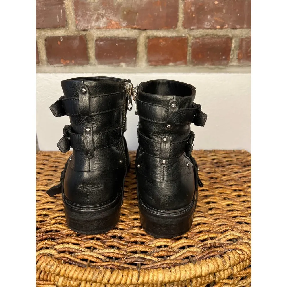 Dolce Vita Women’s Kiera Strappy Moto biker Leather Boots Black 8 - Image 7