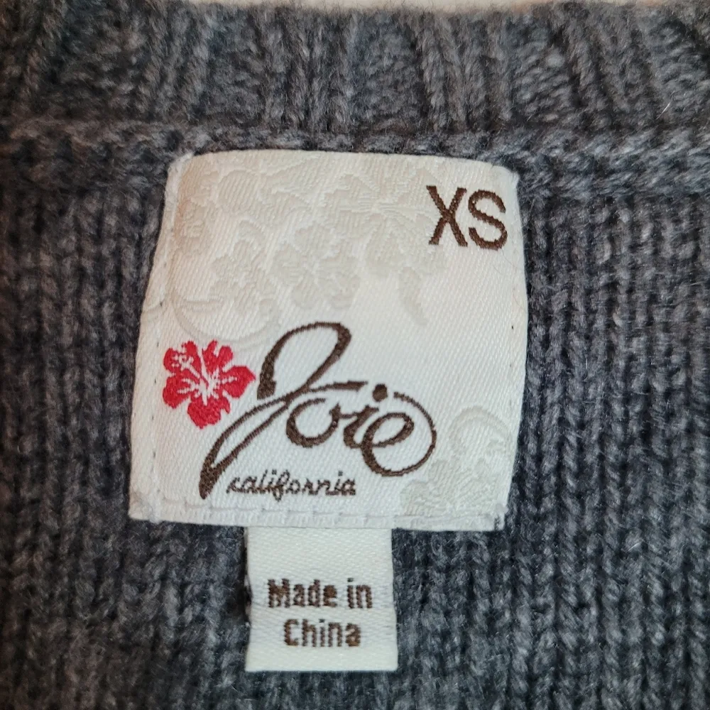 Joie Gray Long Button Front Cashmere Wool Blend Cardigan - Image 7