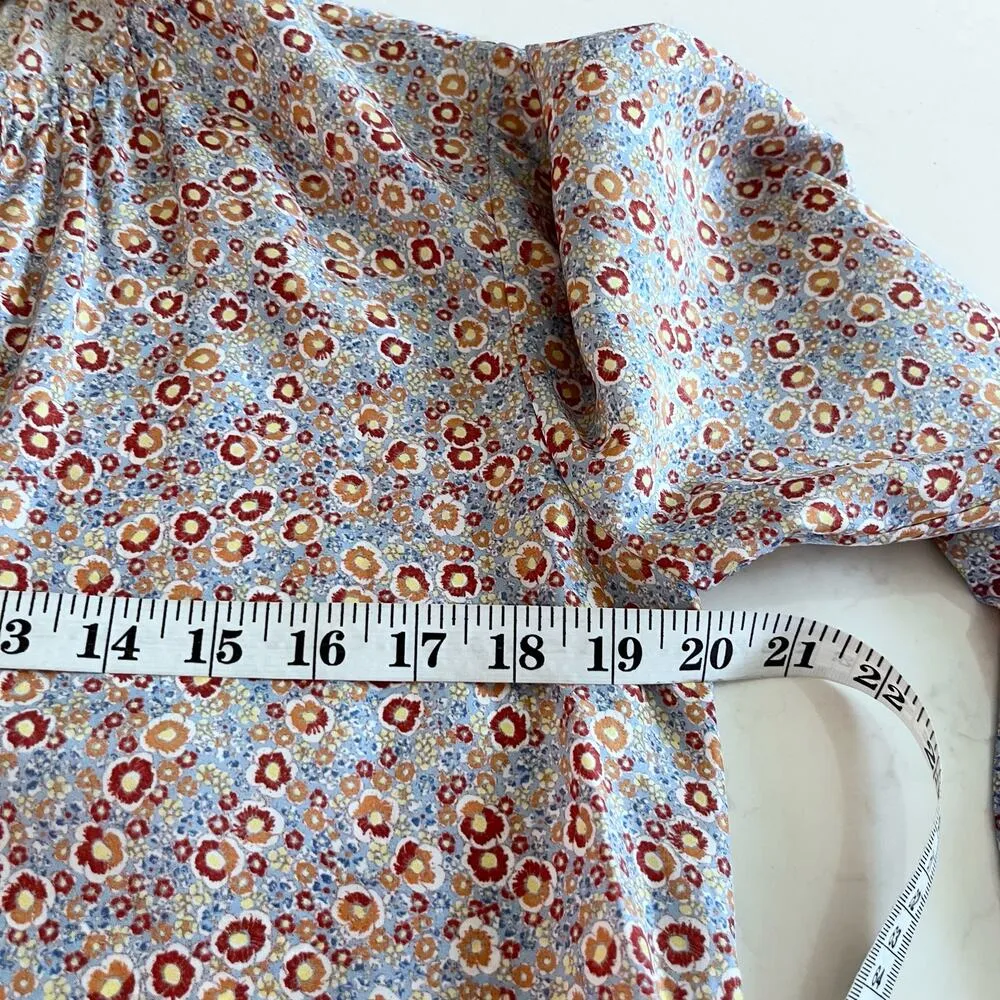 Rebecca Taylor Violet Fleur Silk Floral Print Long Sleeve Drop Waist Mini Dress - Image 7