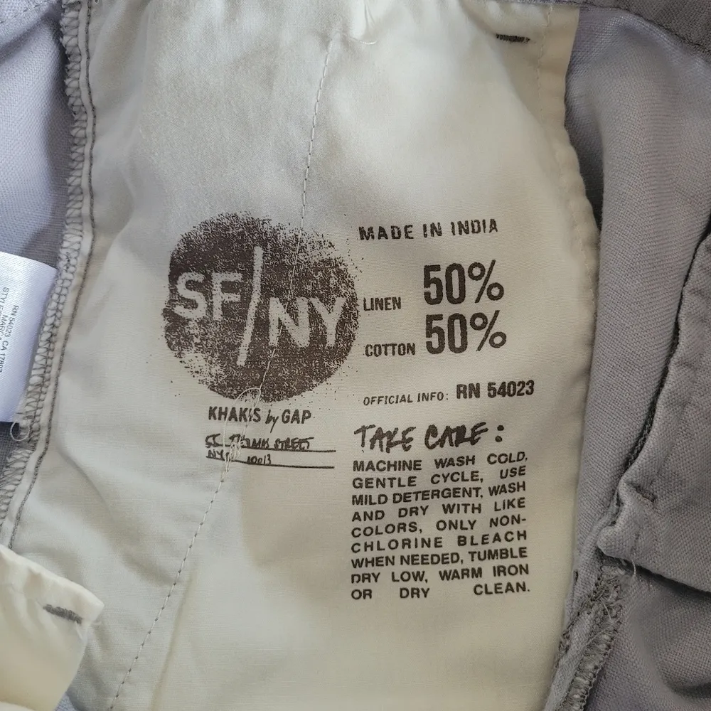 Gap Boyfriend Roll-Up Khaki Linen Cotton Blend Shorts Women's Size 0 - Image 9