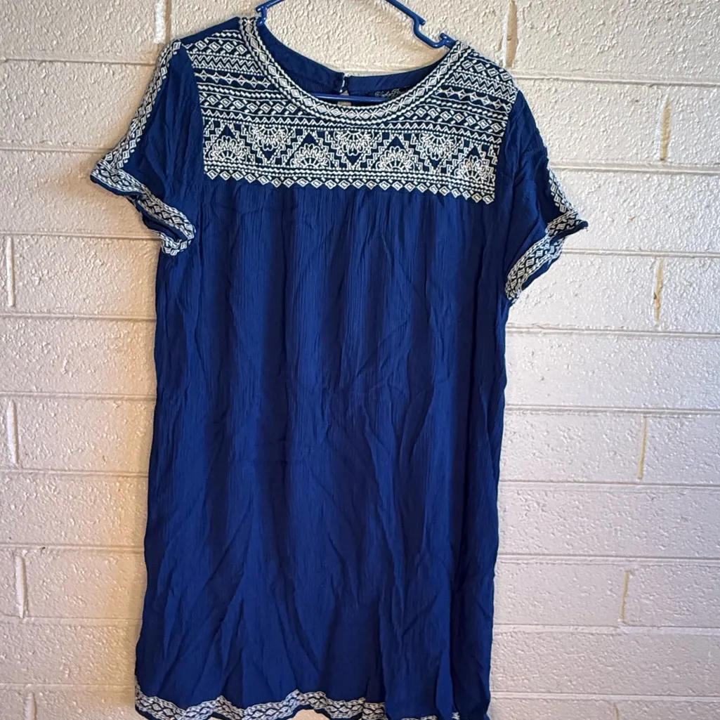 Lucky brand Embroidered Blue Dress - Image 2