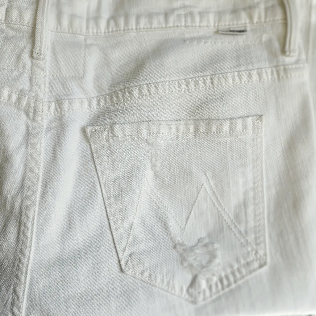 MOTHER White Capri‎ The Almost Saint Almost Innocent Jean Size 28 - Image 6