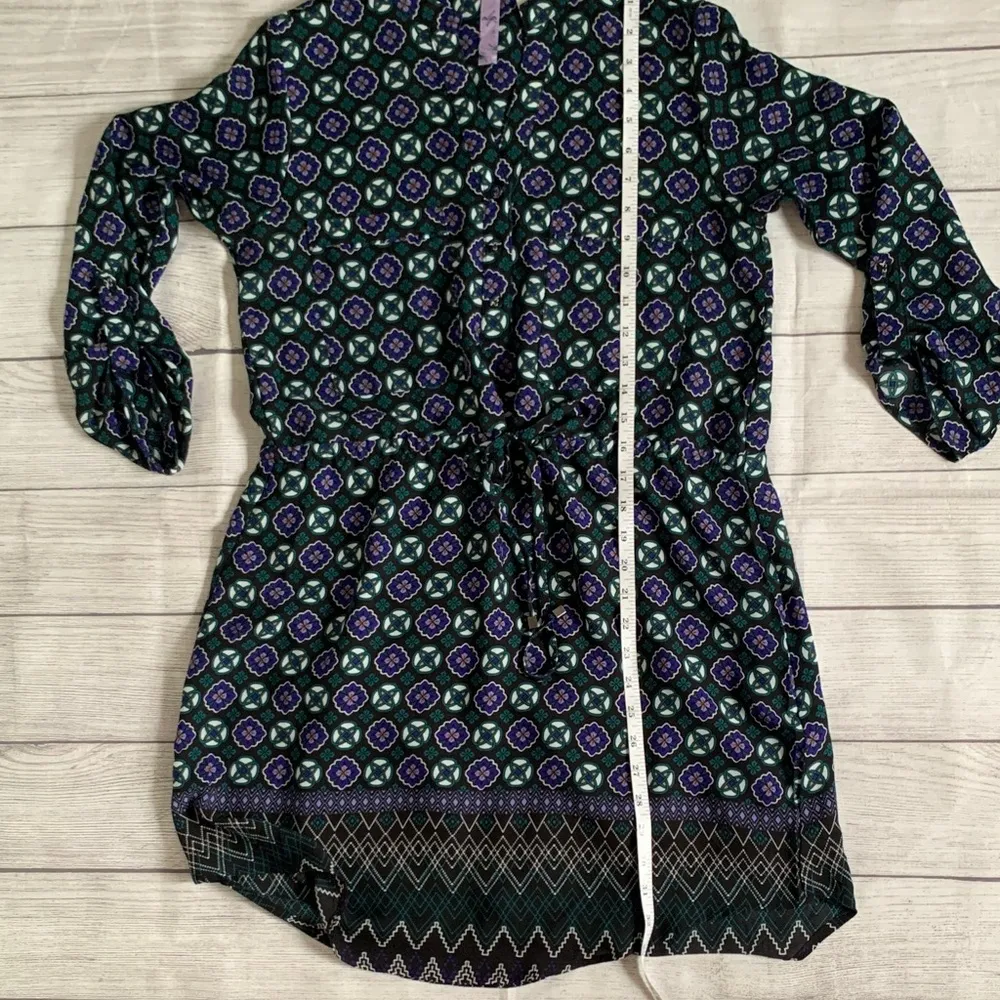 Francesca’s Collections Alya Long Sleeve Dress Asymmetrical Hem Tie Waist Purple Size M - Image 5