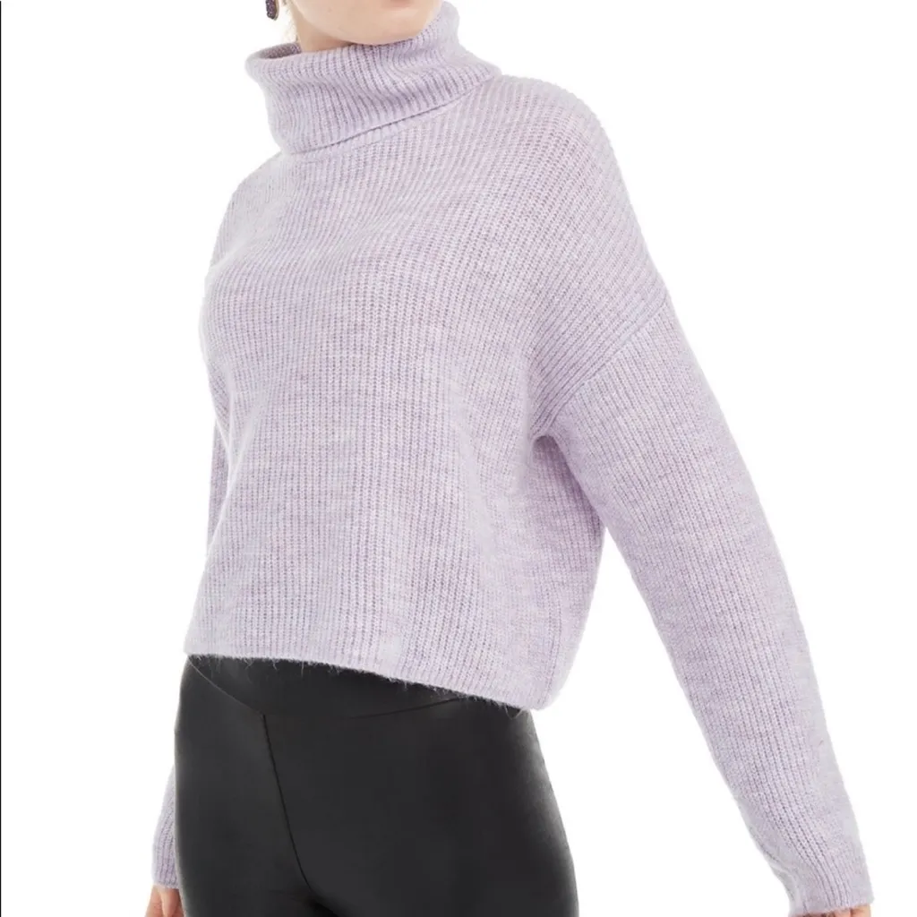 Sun + Moon Boxy Turtleneck Lilac Sweater Purple Size M - Image 7