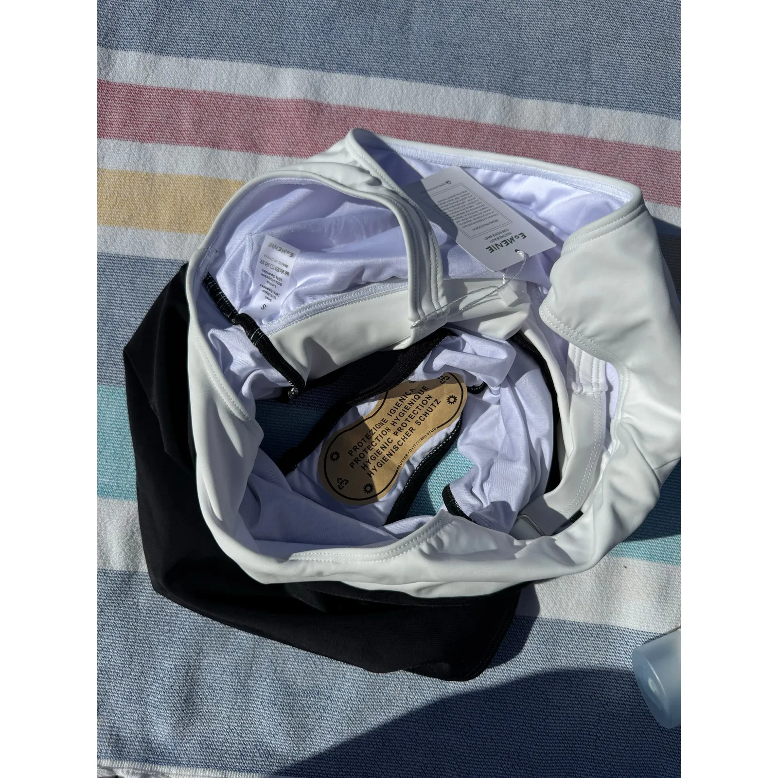 NWT, Eomenie, One Piece Bathing Suit, Black and White, Size S - Image 5