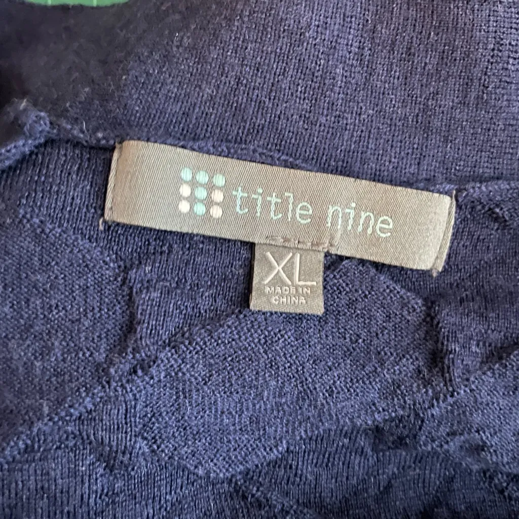 Title Nine Women XL Blue Purple Open Knit Cardigan Washable Wool Drape Front - Image 7