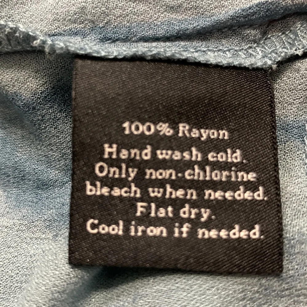 Rock & Republic Blue Striped Tie Dye Button Up Collared Tank Top Size Large - Image 9