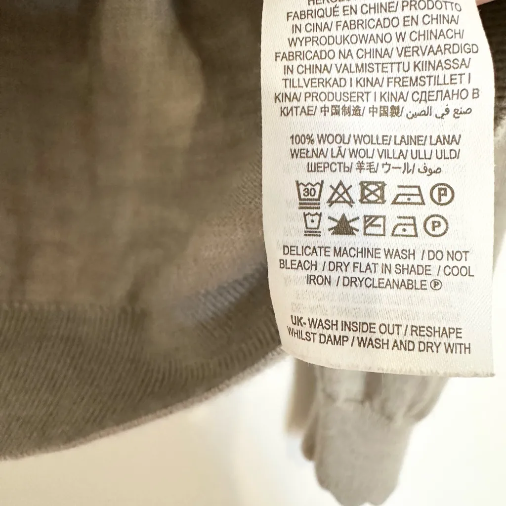 Biden Wool Scallop Collar Jumper sweater pullover tan neutral size 6 - Image 3