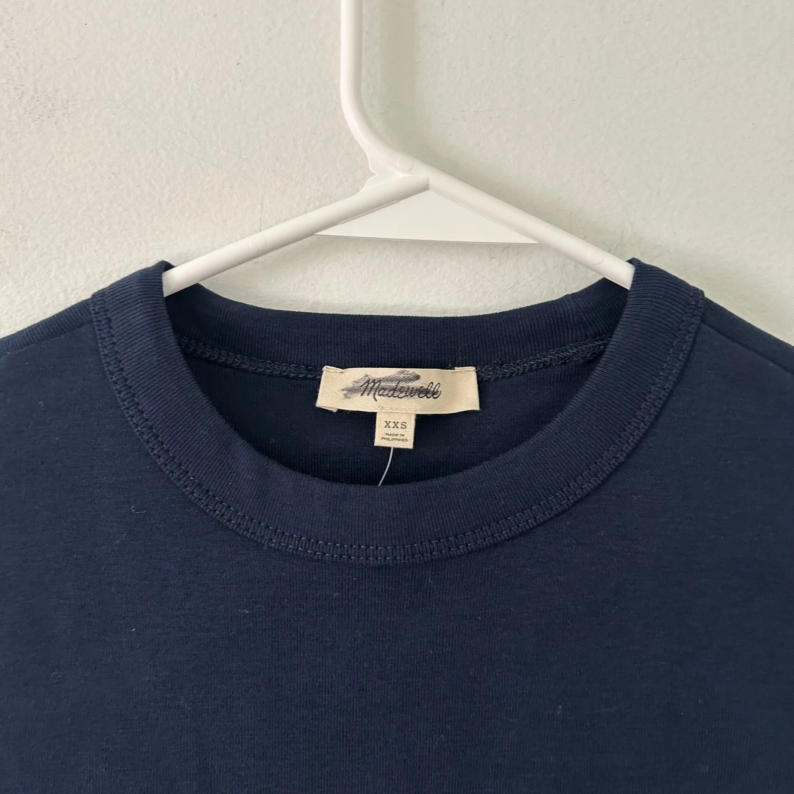 Madewell Women's The 90s Crew Neck Cotton Tank Top Navy XXS New - Image 3