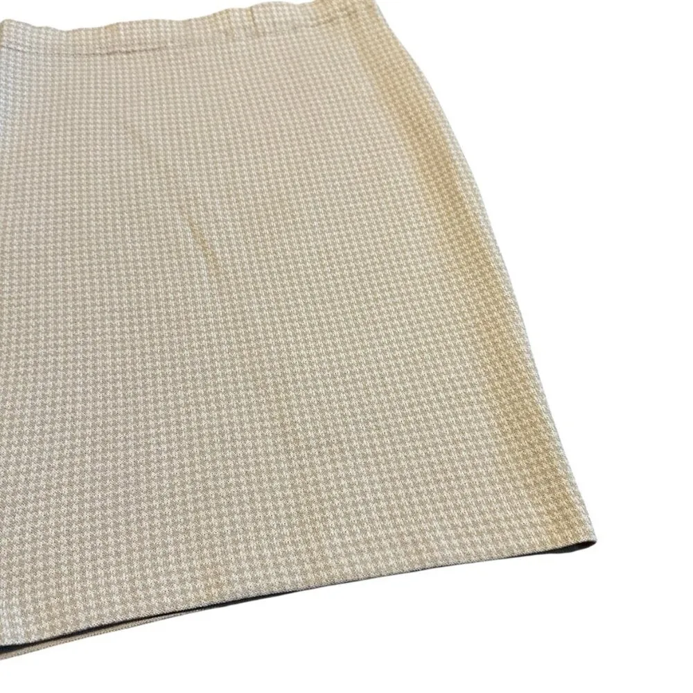 St. John Collection Cream White Houndstooth Pencil Skirt Knit Size 2 Women's - Image 8