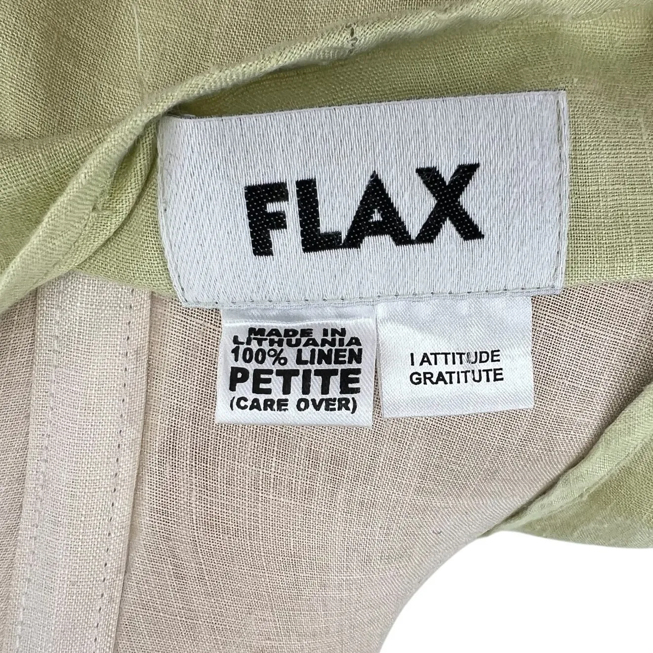 Flax‎ Top Short Sleeve Blouse T-Shirt Linen Lime Green Size XS - Image 6