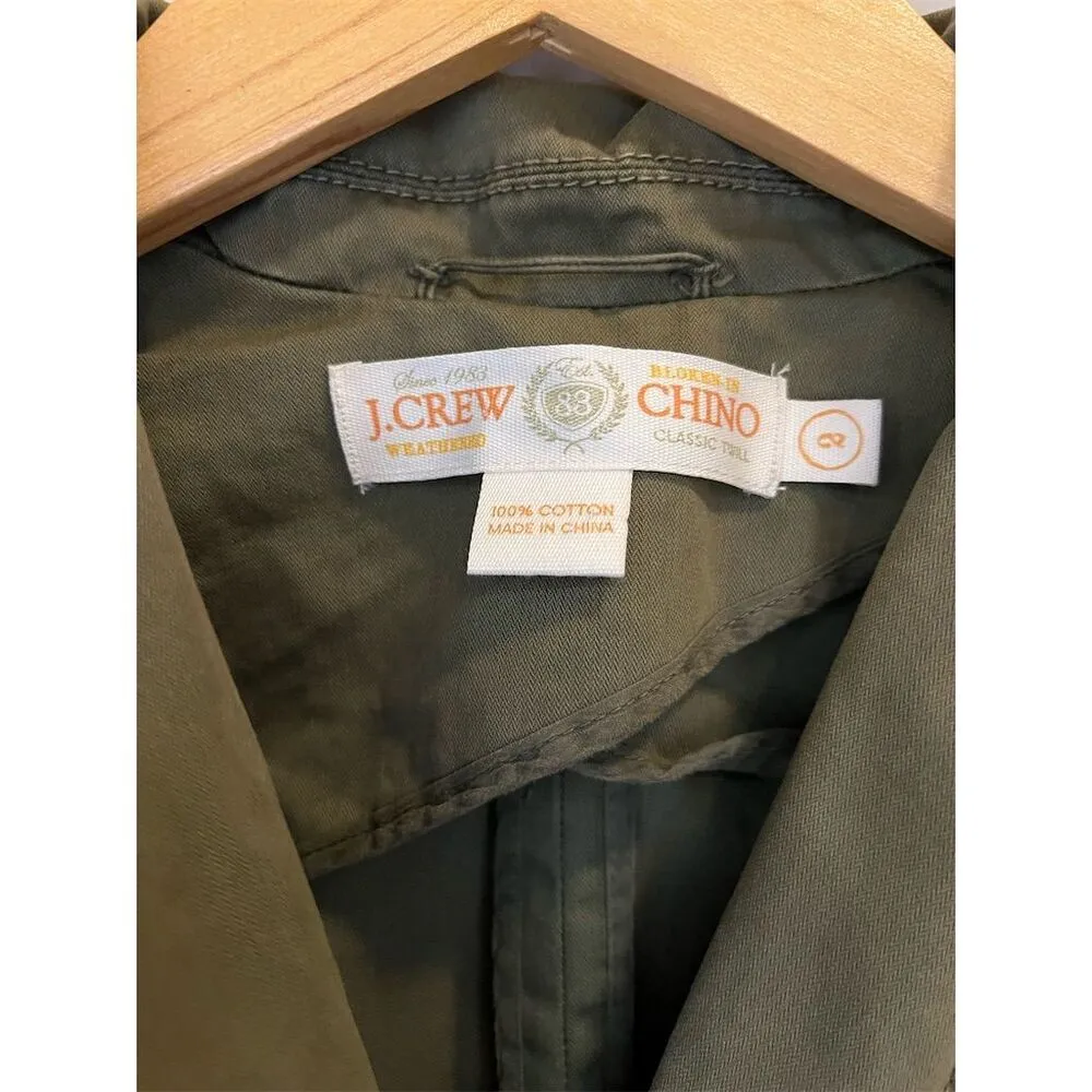 J. Crew Women's Broken-In Chino Twill Jacket Size 2 Green - Image 3