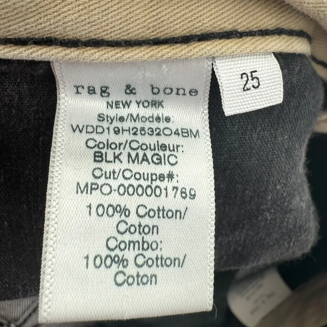 rag & bone Women's Rosa Mid Rise Boyfriend Jeans Black Magic Size 25 Distressed - Image 15