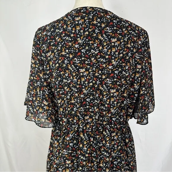 Manydress Womens Chiffon Floral Print‎ Vneck Casual Mini Boho Swing Dress Large - Image 12