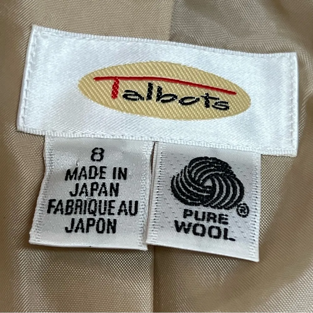 Talbots 8 vintage Tan Blazer button down wool cropped jacket See description - Image 5