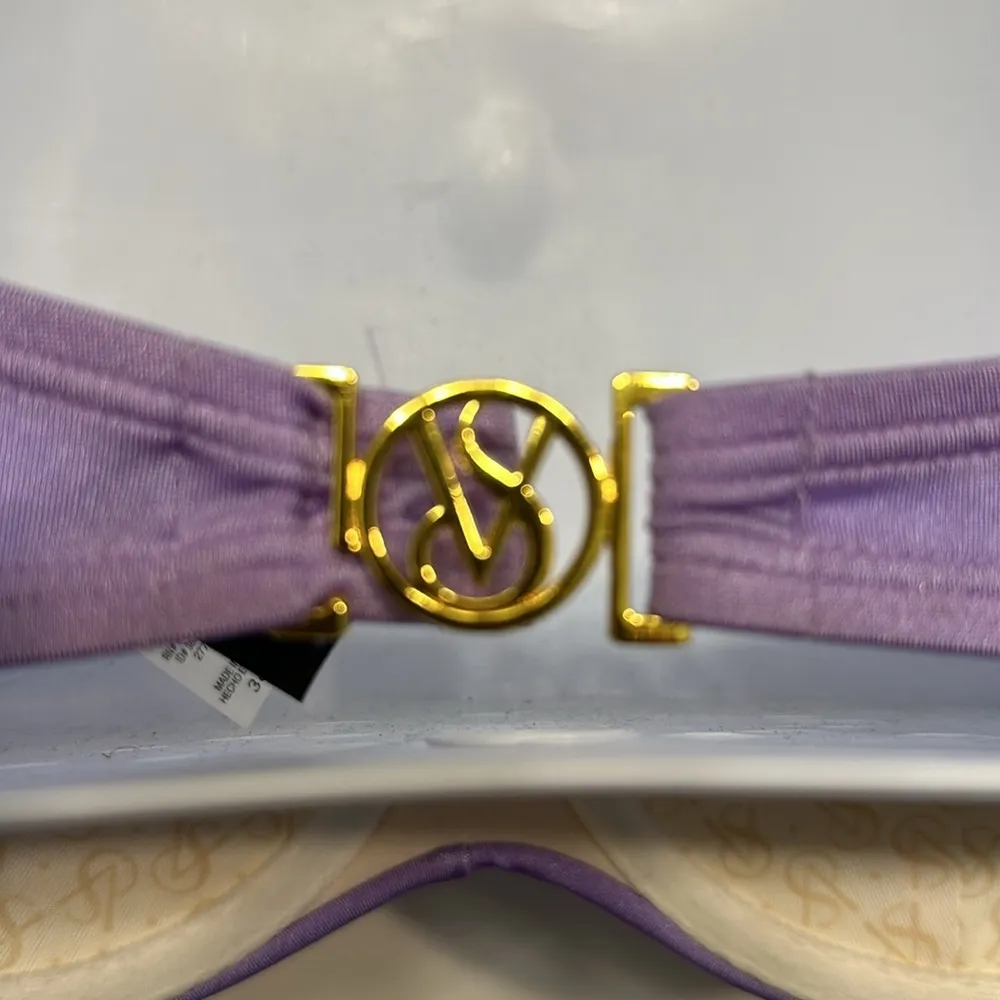 Victoria's Secret Bikini Top Push Up Underwire Strapless Purple Size 36D EUC - Image 5