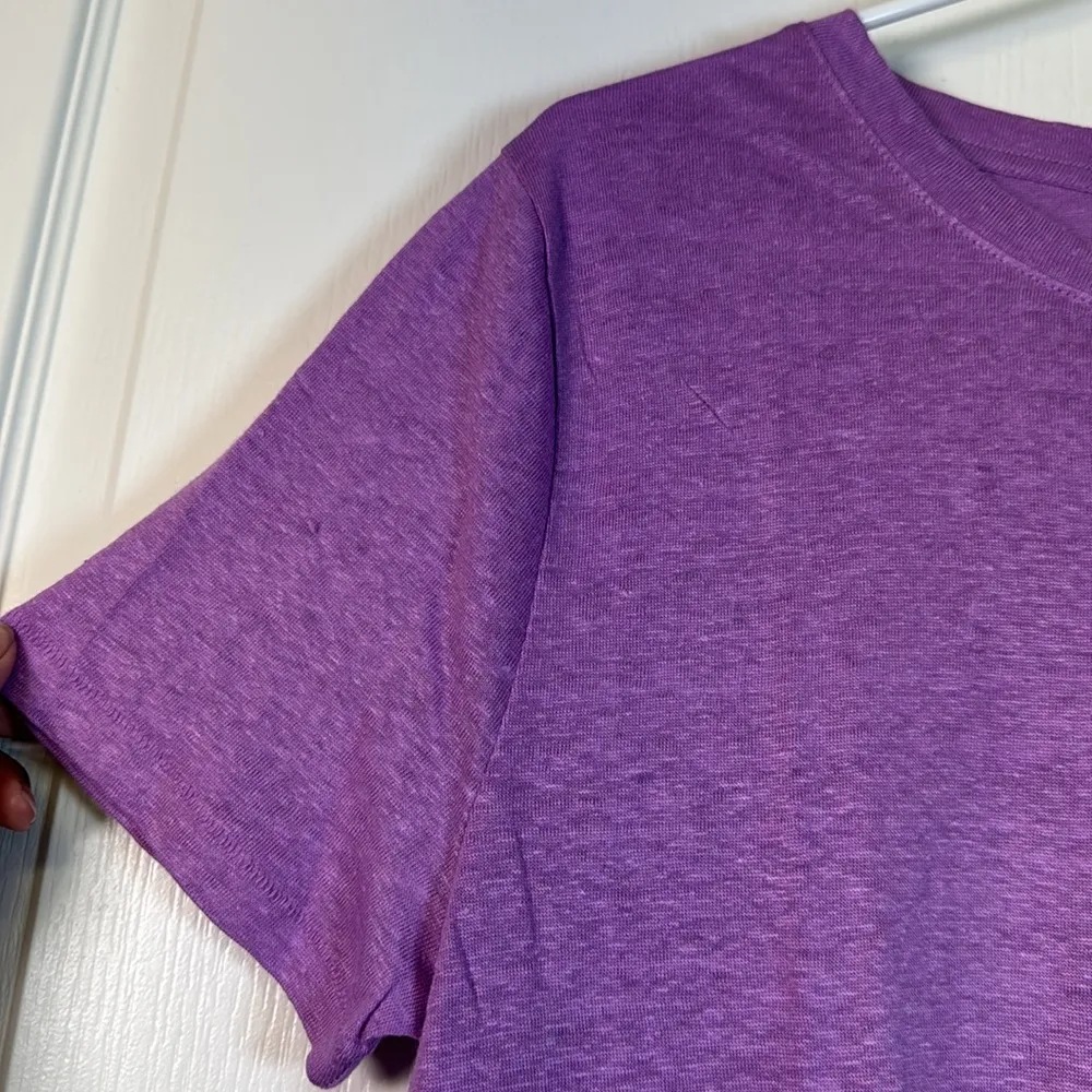 J Crew Linen Tee Magenta Fuschia Shirt Blouse Top Pocket Size Large NWT #2638 - Image 2