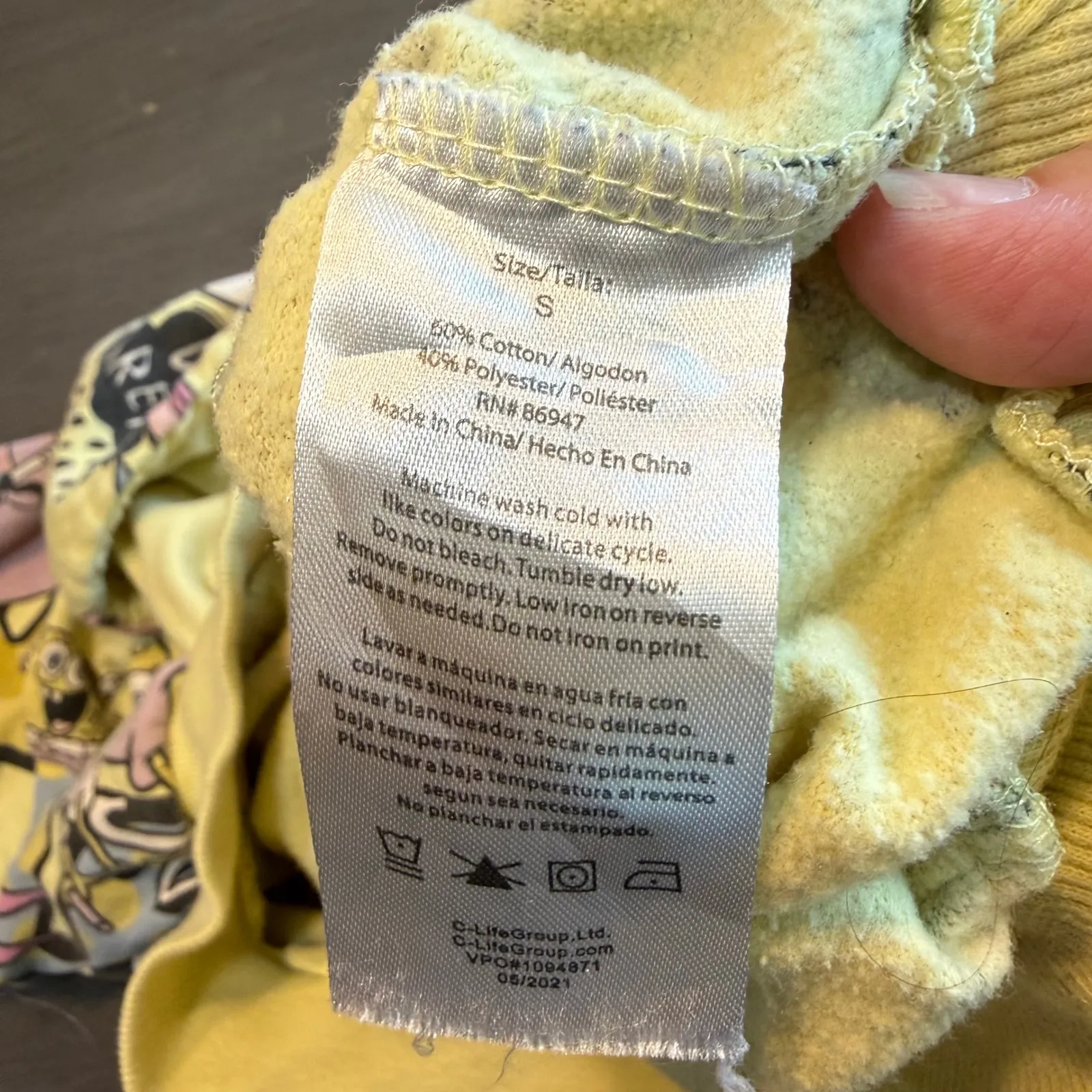 Nickelodeon Spongebob Squarepants Cartoon Print Cropped Hoodie Womens Small‎ - Image 3