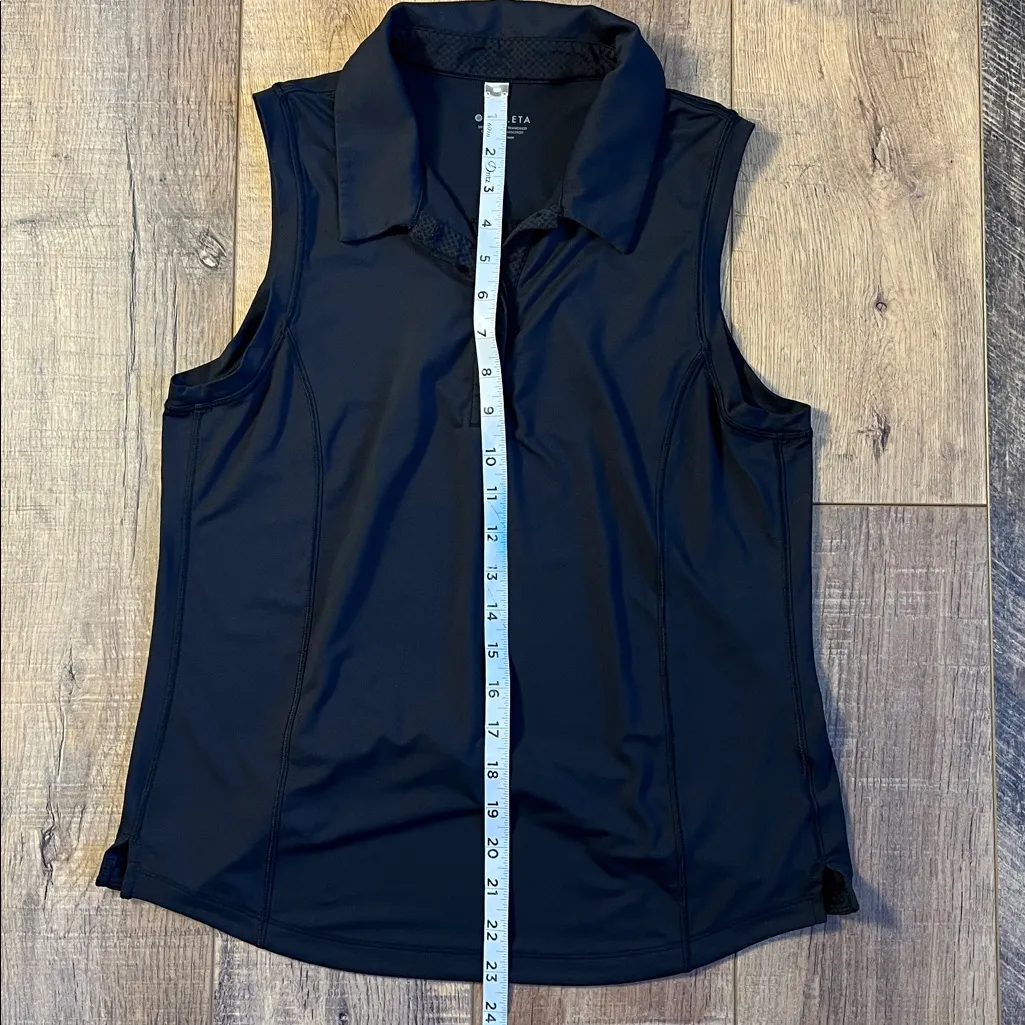 Athleta Advantage Black Sleeveless Polo Tank Top Size Medium - Image 9