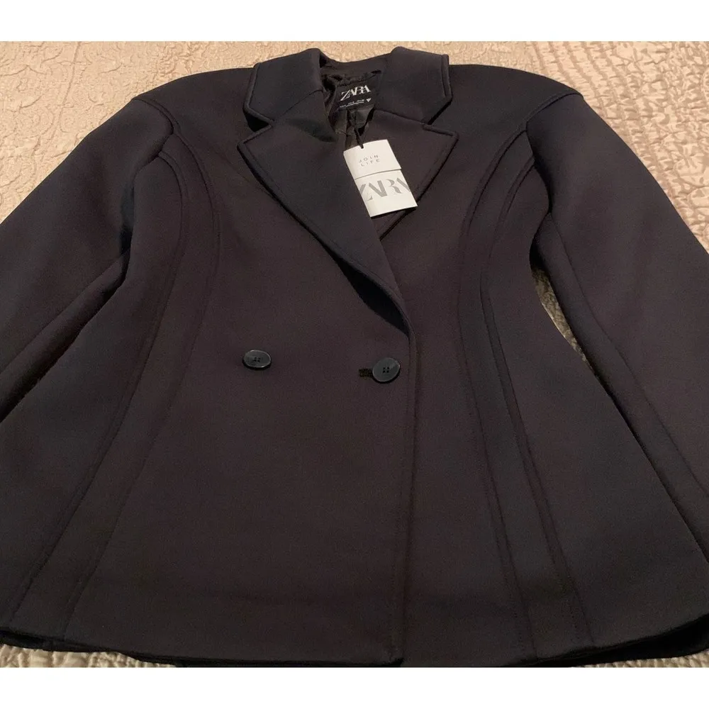 Zara Black Long Sleeve Blazer Formal Jacket Size Small - Image 4