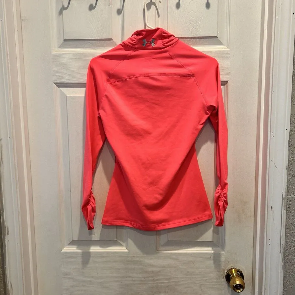 Under Armour Women's Small Fitted ColdGear Pink 1/2 Zip Long Sleeve Pullover Gym - Image 5