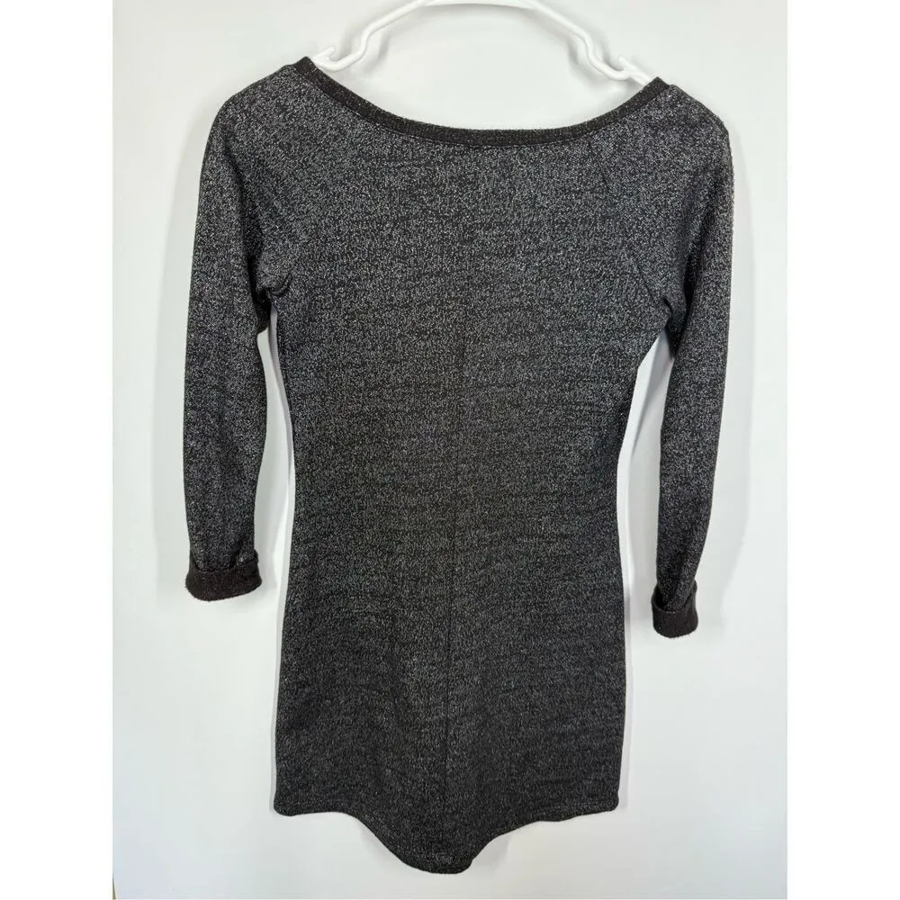 Jessica Simpson Long Sleeve Metallic Sleeve Detail Knit Dress Size X Small - Image 9