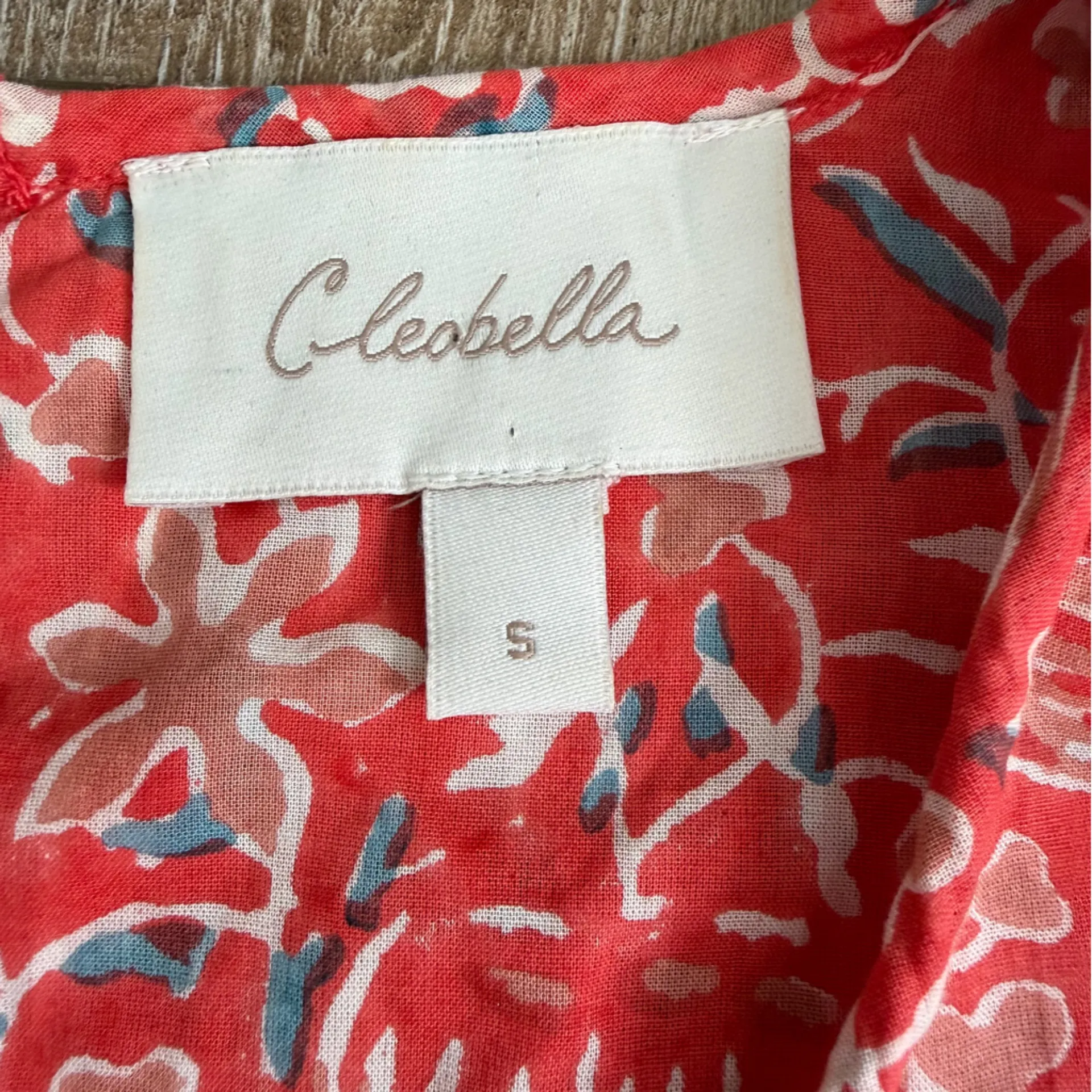 Cleobella Mylah Organic Cotton Flowy Boho Floral Print Blouse Top Size Small - Image 9