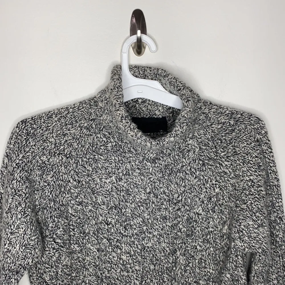 Express Vintage melange chunky cable knit turtleneck wool blend sweater size S - Image 4