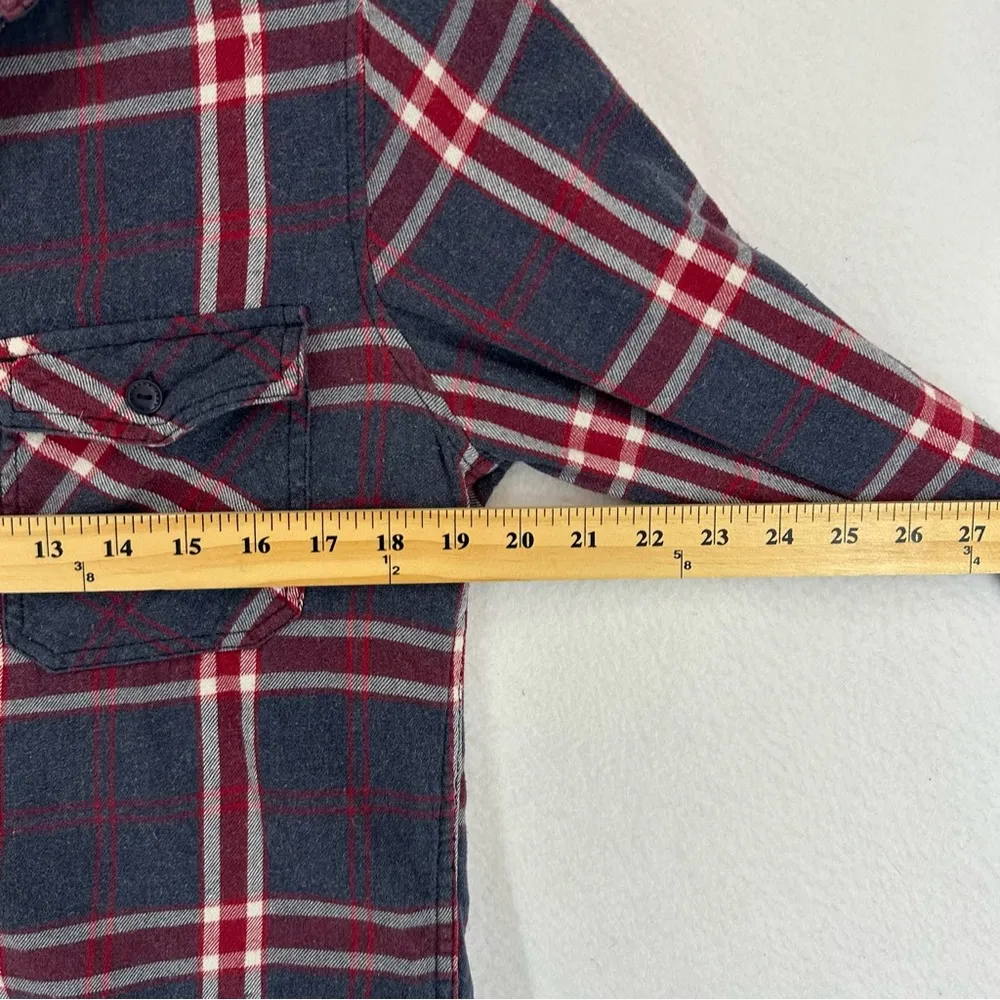 Arizona Jean Co Long Sleeve Plaid Flannel Women’s Small Blue - Image 4