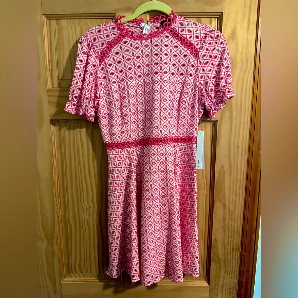 NWT - AQUA puff sleeve eyelet dress - Image 3