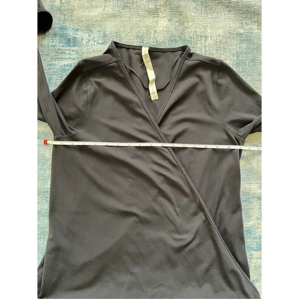 Lululemon Black Full Freedom Long Sleeve Wrap Top Size 8 - Image 6