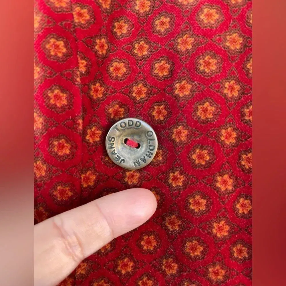 Todd Oldham Jeans 90s vintage velvet coat small Red - Image 4