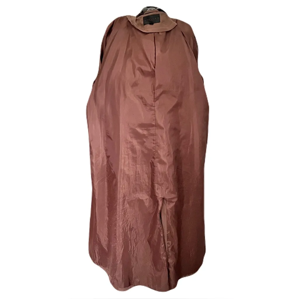 Vintage Gallery Brown Double Breasted Trench Coat with Hood, Size 16 - Image 6