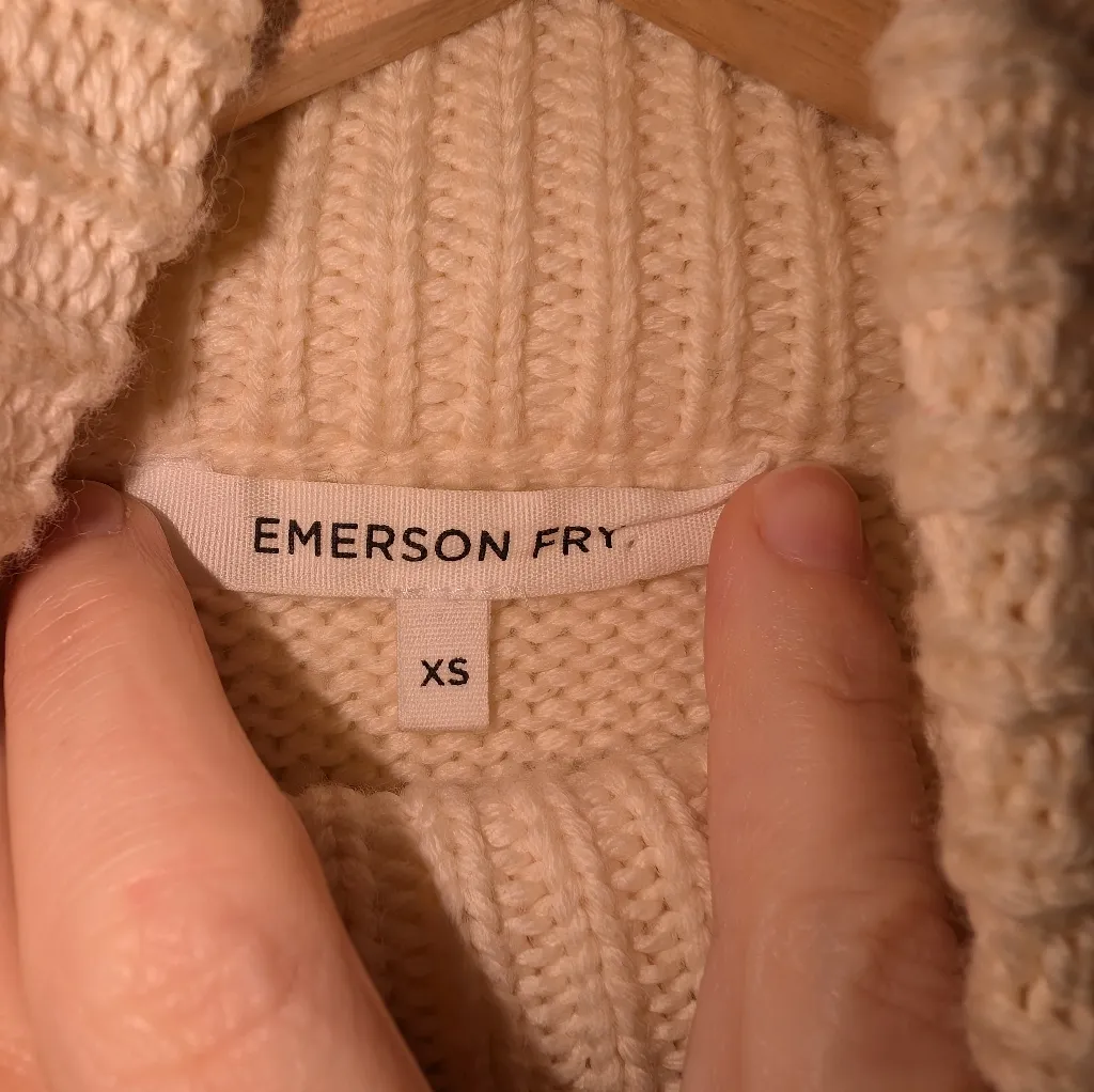 Emerson Fry Mila Turtle Neck Merino Wool Knit Sweater X Small Black/Ivory Black Size XS - Image 3