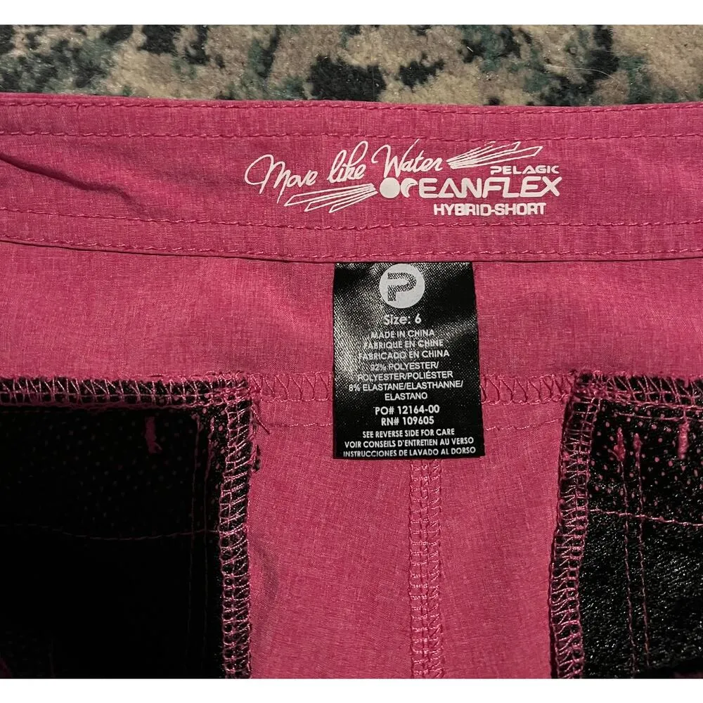 Pelagic OceanFlex Hybrid Shorts Women’s Size 6 Pink Performance Fishing EUC - Image 4
