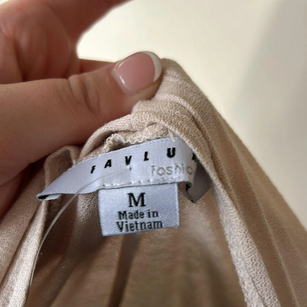 Cream long sleeves crossover sweater - Image 2